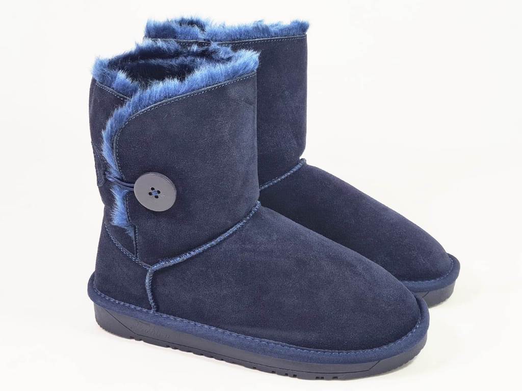Ghete dama piele bleumarin tip UGG Hana biashoes.ro imagine reduceri